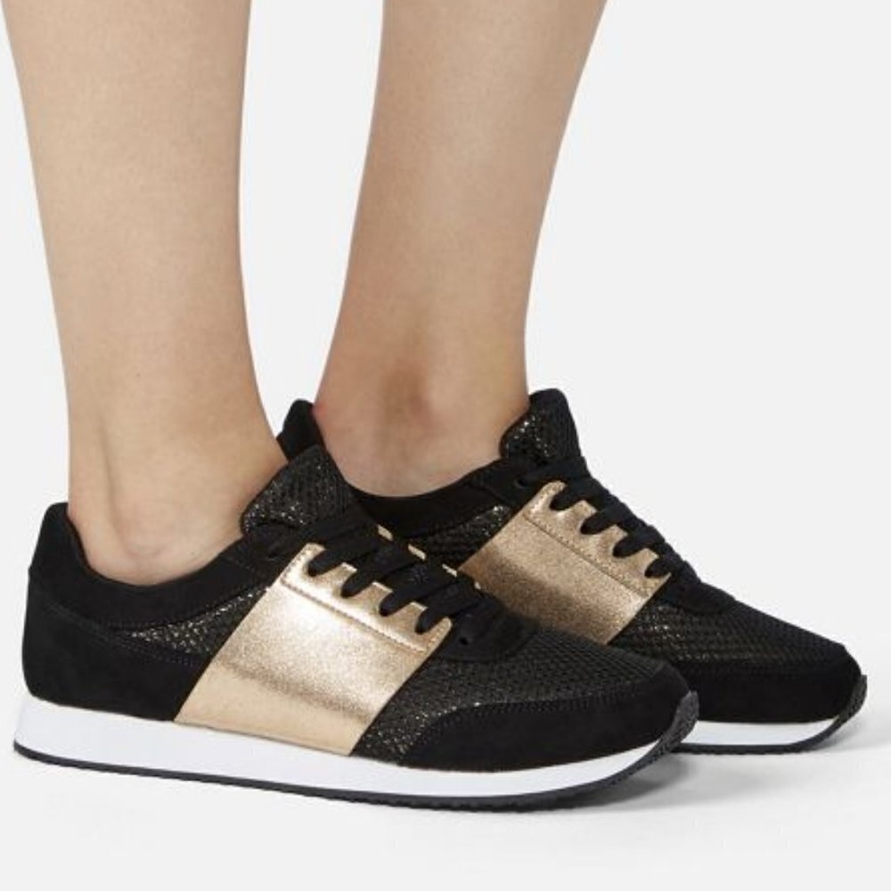 JustFab Kania Sneaker Black rose gold 10